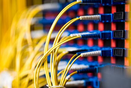 Glasfaserkabel im Serverrack